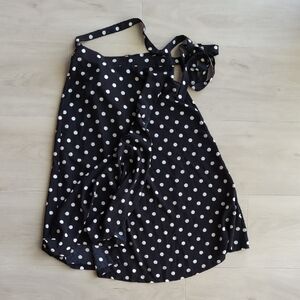 Black & White Polka Dot Wrap Skirt